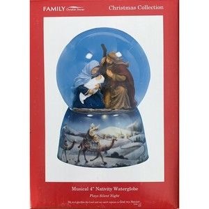 Musical 4” Nativity Water Globe ~Plays Silent Night ~ Christmas Collection ~ New